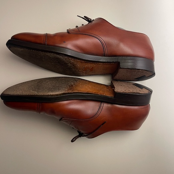 Peal & Co. Medallion Captoe Oxford Leather Shoes - T06585 Brown - US Size 9.5 - Picture 7 of 12